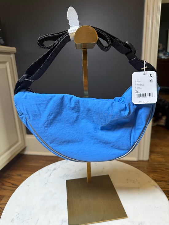 Free People Handbags - Free People | FP Movement Blue Crescent Crossbody Bag with Black Strap NWT